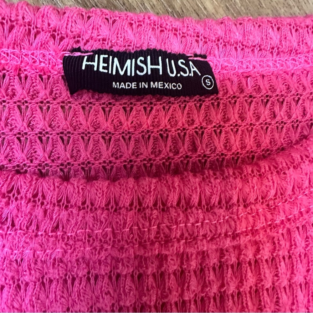 NWOT Heimish Hot Pink Asymmetrical Blouse Size Small - Picture 8 of 9